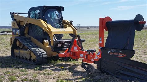 skid steer fence attachment|skid steer silt fence plow.